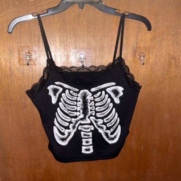 Lacey Skeleton Crop Top - Picture 1 of 2